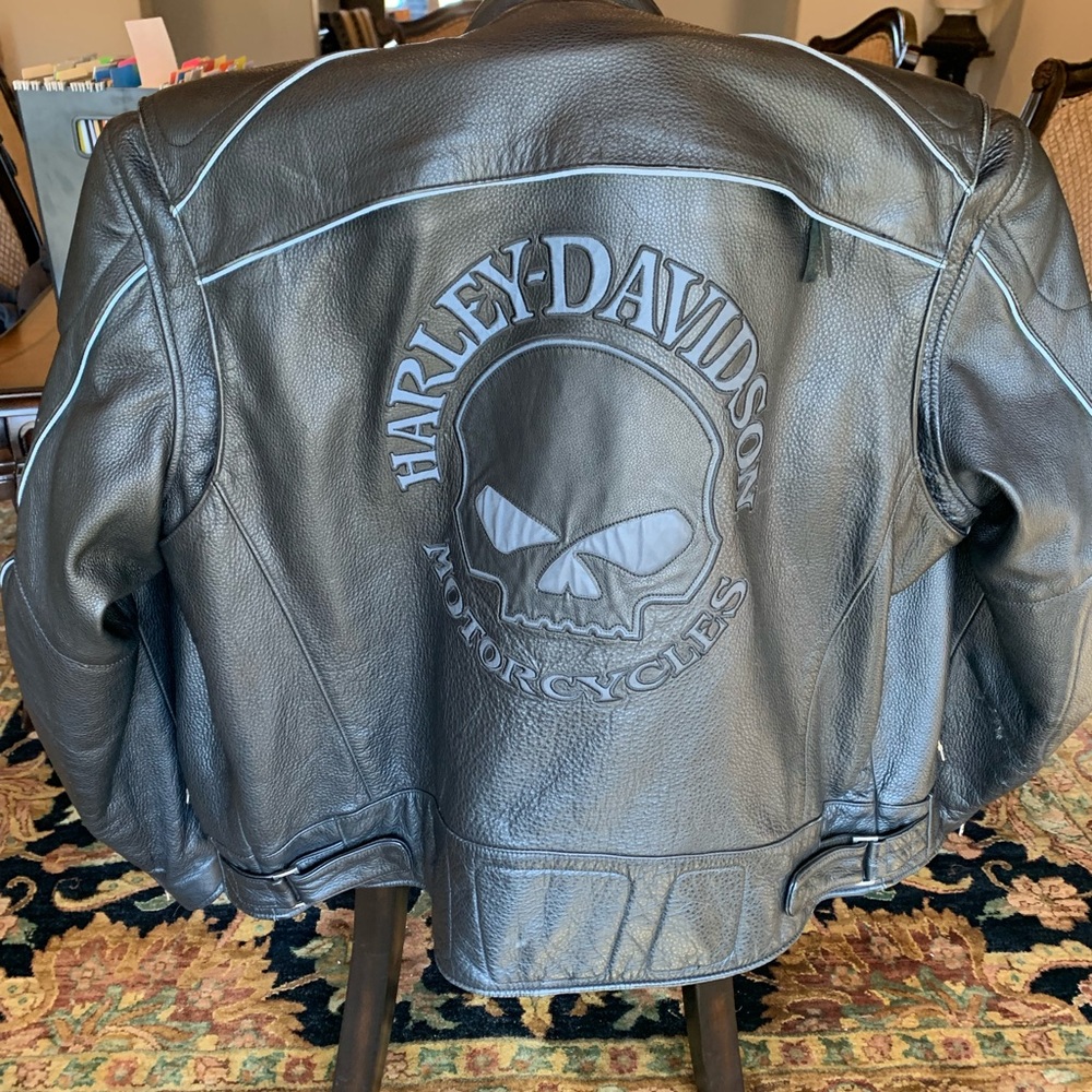 Harley Davidson Reflective Leather Jacket size 2XL